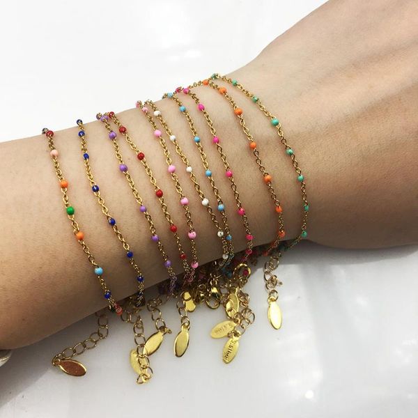 link, chain 17+3cm luxury gold beaded women's bracelet stainless steel feminina 2021 jewelry pulseira md530, Black
link, chain 17+3cm luxury gold beaded women's bracelet stainless steel feminina 2021 jewelry pulseira md530, Black