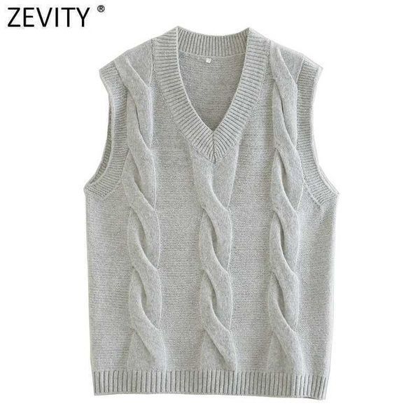 zevity women fashion v neck twist knitting sweater female chic sleeveless vest leisure pullovers casual streetwear s581 210603, White;black
zevity women fashion v neck twist knitting sweater female chic sleeveless vest leisure pullovers casual streetwear s581 210603, White;black