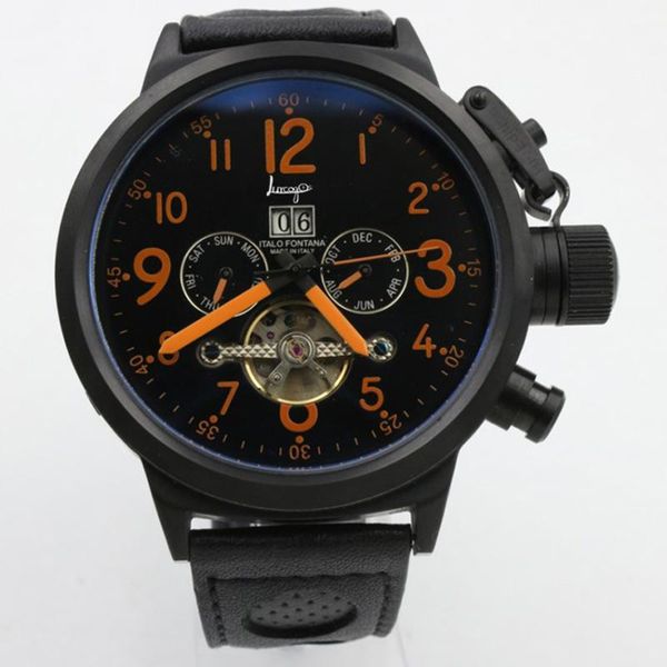 sports watch black sapphire glass leather strap u style automatic self wind movement luminous boat + wristwatch wristwatches, Slivery;brown
sports watch black sapphire glass leather strap u style automatic self wind movement luminous boat + wristwatch wristwatches, Slivery;brown