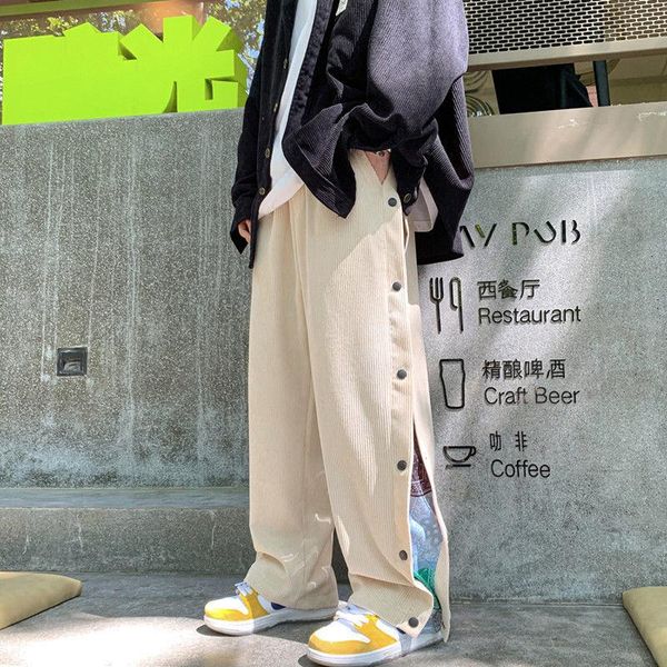 men's pants american style high street side stitching loose straight casual autumn versatile korean corduroy wide leg pant, Black
men's pants american style high street side stitching loose straight casual autumn versatile korean corduroy wide leg pant, Black