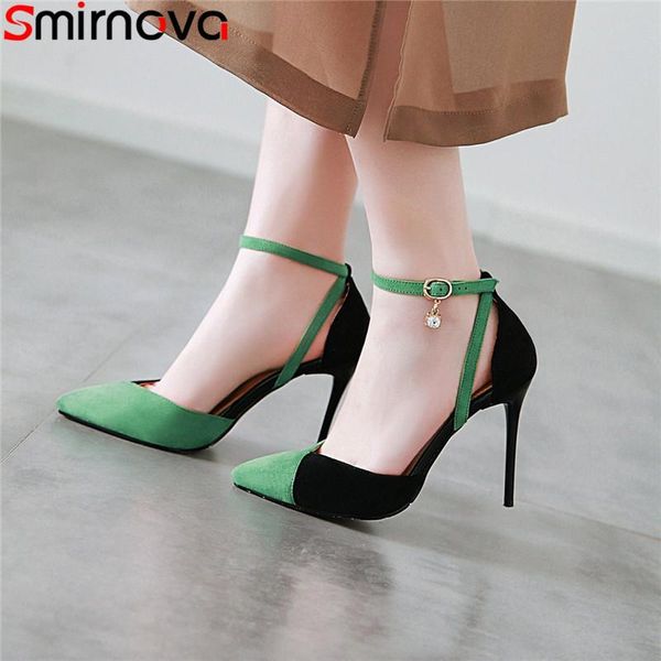 smirnova 2021 fashion spring shoes woman pointed toe buckle high heels mixed colors tow piece prom wedding women dress, Black 
smirnova 2021 fashion spring shoes woman pointed toe buckle high heels mixed colors tow piece prom wedding women dress, Black