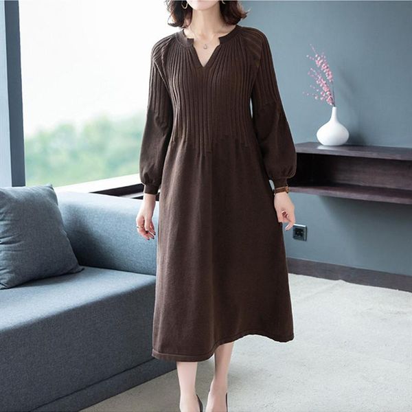 casual dresses fairynatural women dark coffee vintage french girl chic knitting v-neck ladies long sleeve basic dress winter autumn, Black;gray
casual dresses fairynatural women dark coffee vintage french girl chic knitting v-neck ladies long sleeve basic dress winter autumn, Black;gray