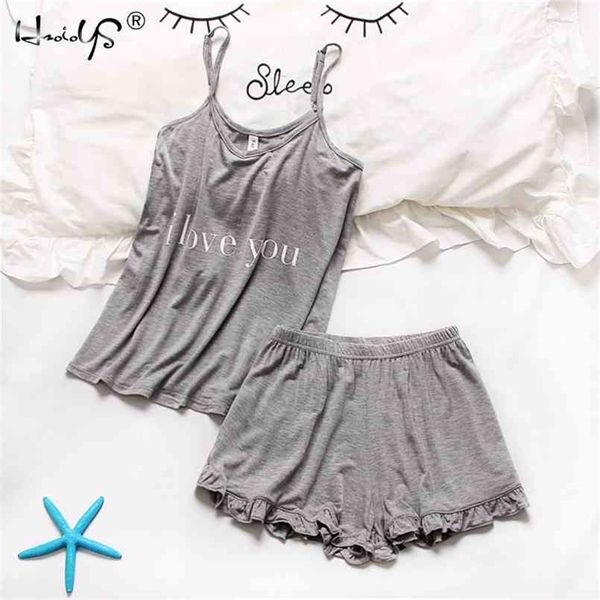 loose sleepwear letter printing pajamas sets summer women cotton pajama set sleeveless with shorts pajamas for women 210809, Black;red
loose sleepwear letter printing pajamas sets summer women cotton pajama set sleeveless with shorts pajamas for women 210809, Black;red