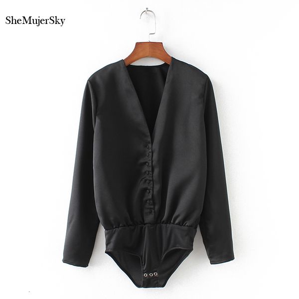 shemujersky women autumn elegant solid bodysuits long sleeve deep v-neck bodysuit short jumpsuit, Black;white
shemujersky women autumn elegant solid bodysuits long sleeve deep v-neck bodysuit short jumpsuit, Black;white