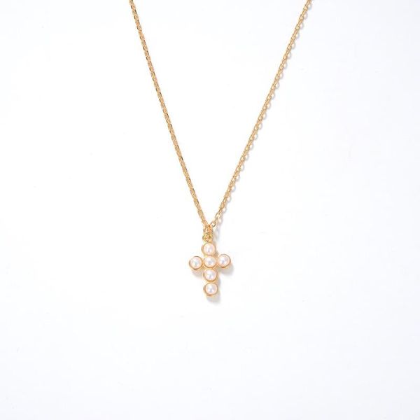 pendant necklaces european and american retro cross natural freshwater bead necklace, Silver
pendant necklaces european and american retro cross natural freshwater bead necklace, Silver