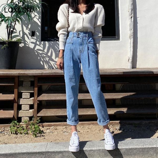 casual double button high waist women harem jeans autumn winter streetwear loose female denim blue 2021 women's
casual double button high waist women harem jeans autumn winter streetwear loose female denim blue 2021 women's