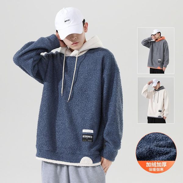 men's hoodies & sweatshirts 2021 autumn winter plus size loose simple solid color lamb wool hooded sweater casual all-match men tide f, Black
men's hoodies & sweatshirts 2021 autumn winter plus size loose simple solid color lamb wool hooded sweater casual all-match men tide f, Black