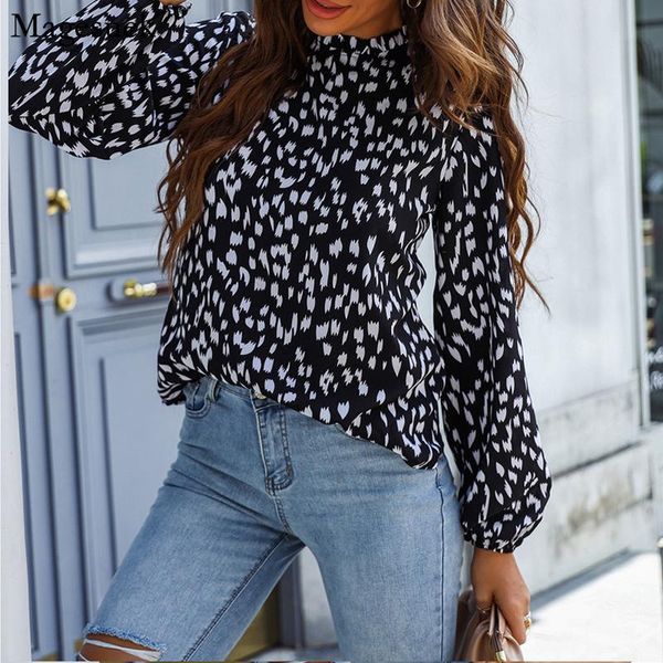 women's blouses & shirts autumn fashion lantern sleeve blouse for women office lady casual loose print floral turtleneck blusa 18083, White
women's blouses & shirts autumn fashion lantern sleeve blouse for women office lady casual loose print floral turtleneck blusa 18083, White
