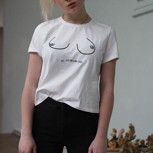 all tits are good letter mens t shirts and womens chest line print ladies harajuku vogue white femme, White;black
all tits are good letter mens t shirts and womens chest line print ladies harajuku vogue white femme, White;black
