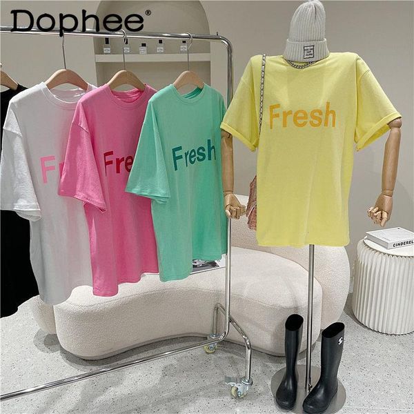 candy color letter print short-sleeve t-shirt female 2021 spring/summer simple versatile loose crew neck women tshirt women's, White
candy color letter print short-sleeve t-shirt female 2021 spring/summer simple versatile loose crew neck women tshirt women's, White