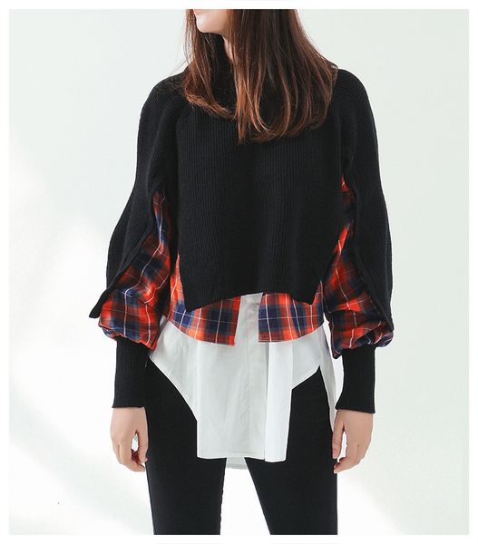 sweaters msxu arrival elegant shirt checked shredded women's jersey pull the long sleeve winter neck crocheted ladies', White;black
sweaters msxu arrival elegant shirt checked shredded women's jersey pull the long sleeve winter neck crocheted ladies', White;black
