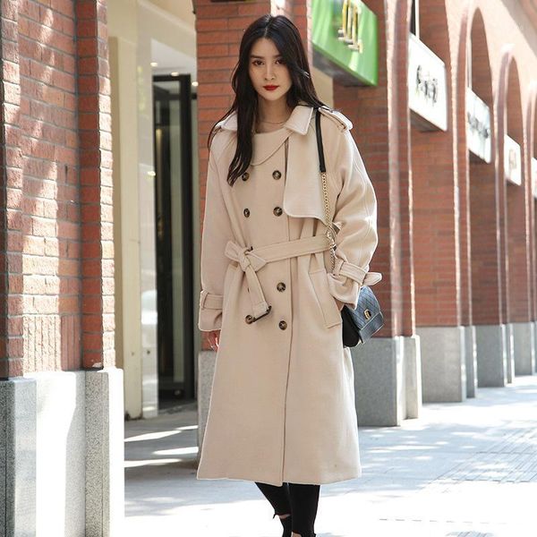 women's arrival fashion wool blend coat outerwear female double breasted thick warm overcoat jacket with belt & blends, Black
women's arrival fashion wool blend coat outerwear female double breasted thick warm overcoat jacket with belt & blends, Black