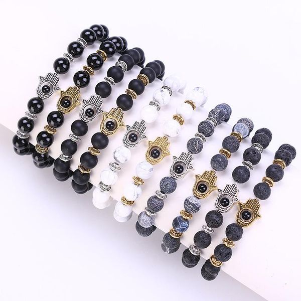 beaded, strands 8mm natural stone fatima energy chakra yoga agate beaded bracelet, Black
beaded, strands 8mm natural stone fatima energy chakra yoga agate beaded bracelet, Black