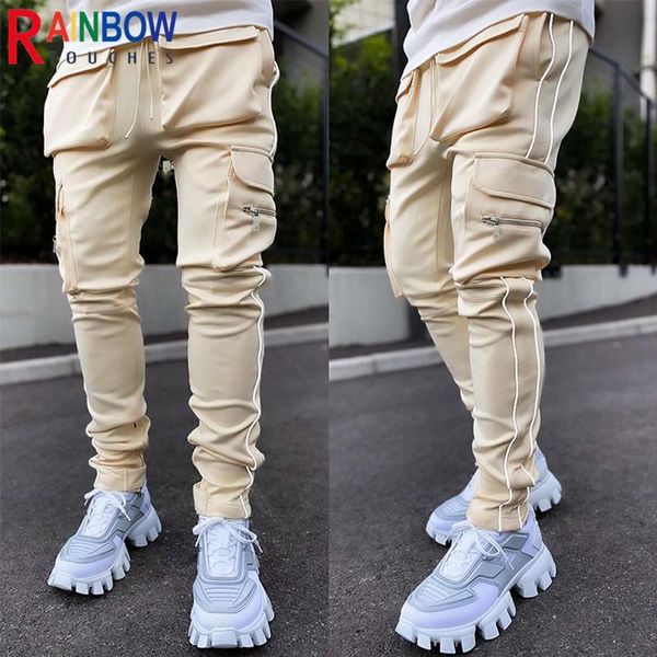 men's pants rainbowtouches men fashion leisure loose straight tube reflective strip fitness large zip pocket sport, Black
men's pants rainbowtouches men fashion leisure loose straight tube reflective strip fitness large zip pocket sport, Black