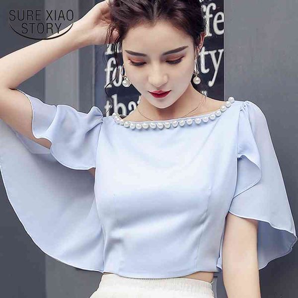 summer short-sleeve beaded chiffon blouse female solid color ol style butterfly sweet thins womens and blouses 9336 50 210508, White
summer short-sleeve beaded chiffon blouse female solid color ol style butterfly sweet thins womens and blouses 9336 50 210508, White