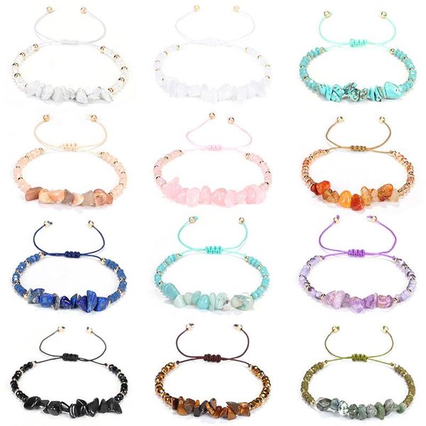 natural rubble beaded strand bracelets irregular turquoise tiger eye purple pink black stone couples jewelry for women woven rope handmade m, Golden;silver
natural rubble beaded strand bracelets irregular turquoise tiger eye purple pink black stone couples jewelry for women woven rope handmade m, Golden;silver