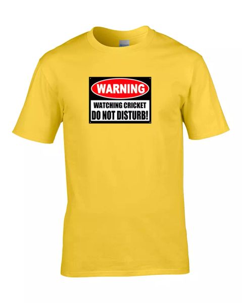 WARNING,WATCHING CRICKET DO NOT DISTURB- Funny Fan Boy's T-Shirt, White;black