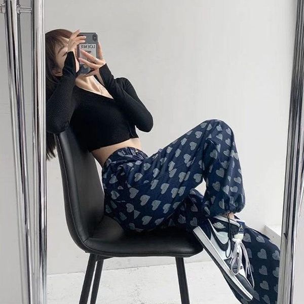 women's pants & capris japanese harajuku blue heart print straight women vintage soft girl hip hop elastic waist sweatpants korean stud, Black;white
women's pants & capris japanese harajuku blue heart print straight women vintage soft girl hip hop elastic waist sweatpants korean stud, Black;white
