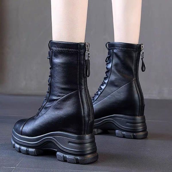 boots 2021 women's inner height winter velvet british wind tube thin warm ankle, Black
boots 2021 women's inner height winter velvet british wind tube thin warm ankle, Black