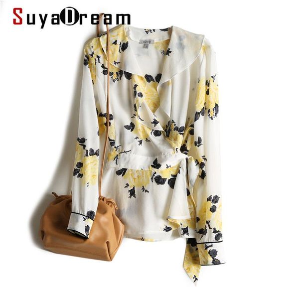 suyadream silk floral blouse women 100% crepe printed sash shirt 2021 autumn fall office chic shirts women's blouses &, White
suyadream silk floral blouse women 100% crepe printed sash shirt 2021 autumn fall office chic shirts women's blouses &, White