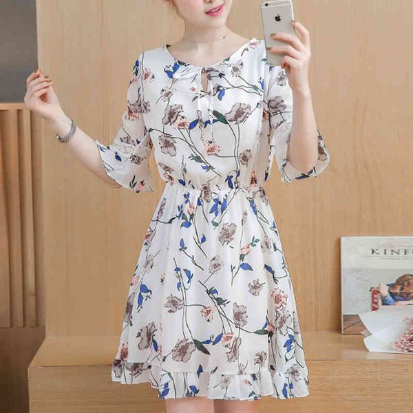 summer women dress half sleeve loose floral chiffce flower print women shirts o-neck clothing 91c2 210420, White
summer women dress half sleeve loose floral chiffce flower print women shirts o-neck clothing 91c2 210420, White