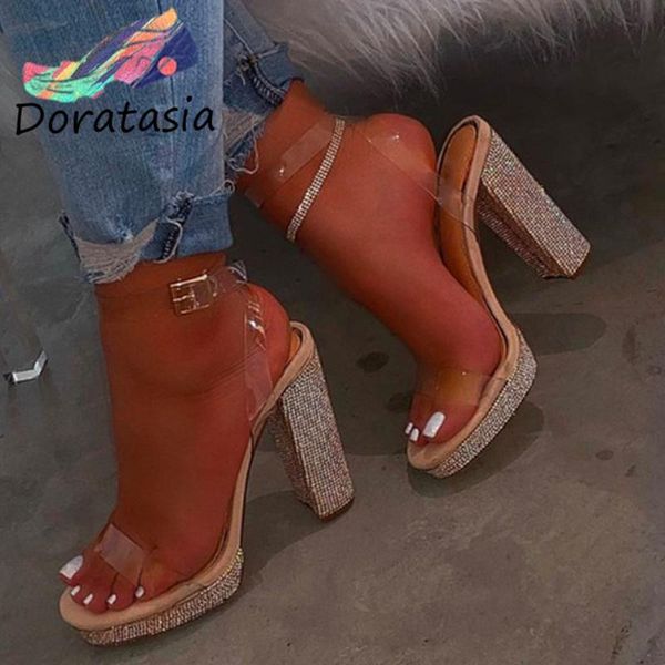 dress shoes doratasia ins women rhinestone ankle strap block heel party club sandals summer high heels, Black
dress shoes doratasia ins women rhinestone ankle strap block heel party club sandals summer high heels, Black