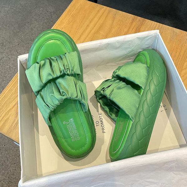 slippers 2021 summer silk platform thick heel women wedges height increasing solid ladies slides outdoor beach sandals female, Black
slippers 2021 summer silk platform thick heel women wedges height increasing solid ladies slides outdoor beach sandals female, Black