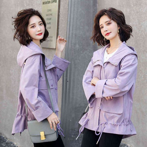 2033 short pink purple jacket windbreaker drawstring hooded large pocket women's spring 2021 new, Black;brown
2033 short pink purple jacket windbreaker drawstring hooded large pocket women's spring 2021 new, Black;brown