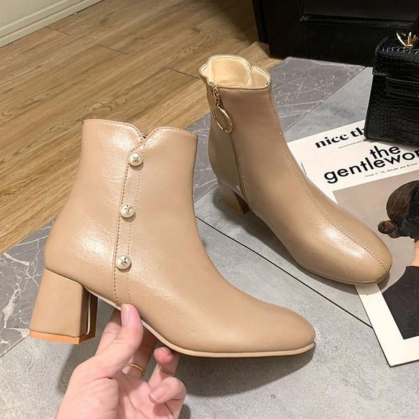 boots 2021 women fashion autumn ankle female pointed toe pu leather platform shoes ladies slide zip block heels footwear, Black
boots 2021 women fashion autumn ankle female pointed toe pu leather platform shoes ladies slide zip block heels footwear, Black