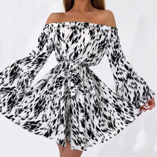 casual dresses leopard printed ruffle party long trumpeted-sleeve dress women off shoulder mini lady slim boat neck a-line mujer, Black;gray
casual dresses leopard printed ruffle party long trumpeted-sleeve dress women off shoulder mini lady slim boat neck a-line mujer, Black;gray