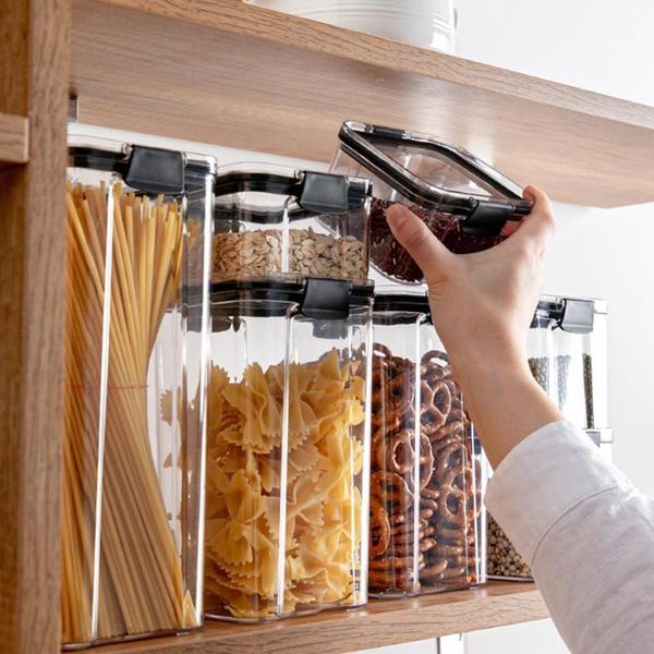 storage bottles & jars 700/1300/1800ml food container plastic kitchen refrigerator noodle box multigrain tank transparent sealed
storage bottles & jars 700/1300/1800ml food container plastic kitchen refrigerator noodle box multigrain tank transparent sealed