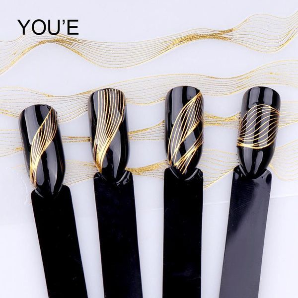 white nail art sticker laser gold metal stripe line tape self-adhesive transfer foils decals 3d diy manicure tips decoration1, Black
white nail art sticker laser gold metal stripe line tape self-adhesive transfer foils decals 3d diy manicure tips decoration1, Black