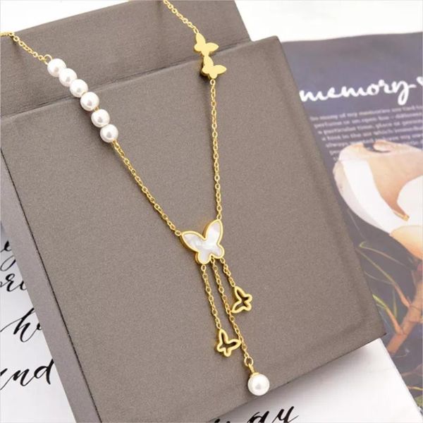 pendant necklaces stainless steel luxury design fashion fine jewelry pearl butterfly shell tassel charms chain choker pendants for women, Silver
pendant necklaces stainless steel luxury design fashion fine jewelry pearl butterfly shell tassel charms chain choker pendants for women, Silver