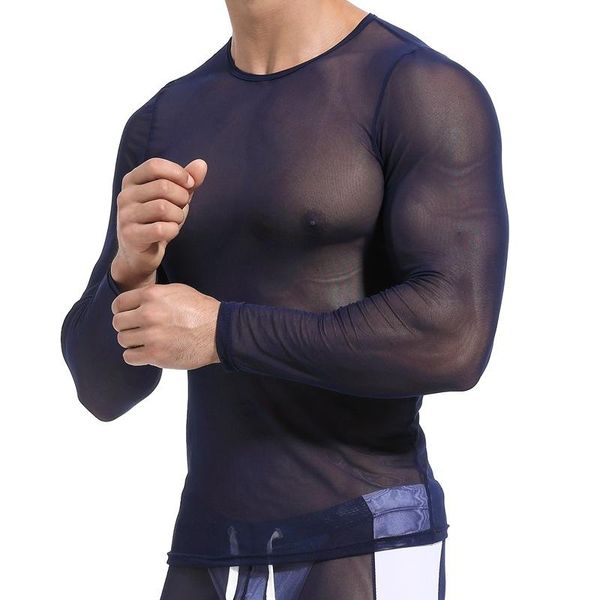 men undershirt mesh quick dry sports gym t-shirts long sleeve transparent shirt tee gay underwear nightwear sleepwear undershirts, Black;brown
men undershirt mesh quick dry sports gym t-shirts long sleeve transparent shirt tee gay underwear nightwear sleepwear undershirts, Black;brown