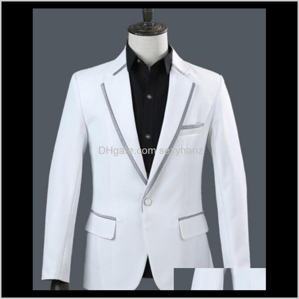 suits & blazers mens clothing apparel drop delivery 2021 (jacket+pants) fashion slim male suit host costumes singer dancer prom clubs perfor, White;black
suits & blazers mens clothing apparel drop delivery 2021 (jacket+pants) fashion slim male suit host costumes singer dancer prom clubs perfor, White;black