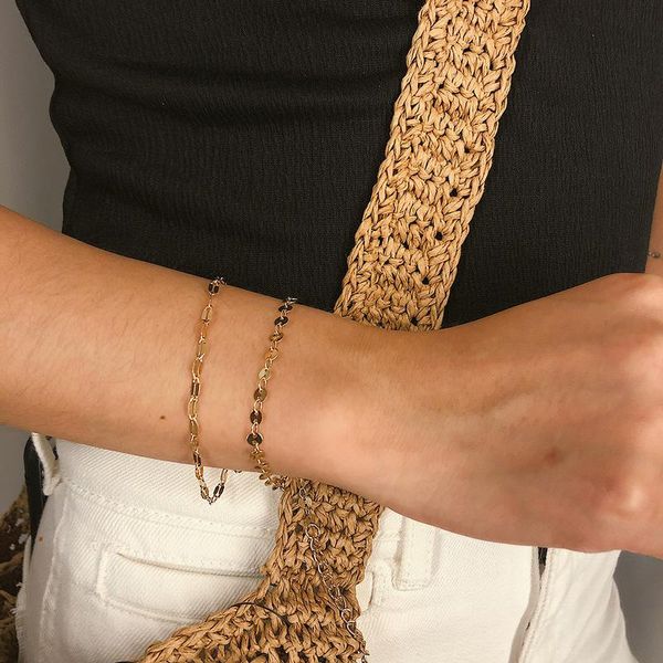 charm bracelets 2psc/set fashion metal discs for women punk simple gold silver chain statement bracelet jewelry 2021, Golden;silver
charm bracelets 2psc/set fashion metal discs for women punk simple gold silver chain statement bracelet jewelry 2021, Golden;silver