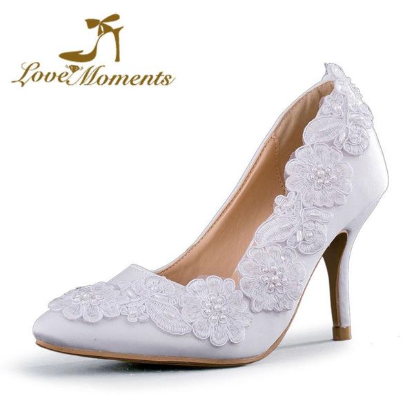 sweet white satin wedding shoes pointed toe lace flowers thin heel bridal high woman pumps dress party, Black
sweet white satin wedding shoes pointed toe lace flowers thin heel bridal high woman pumps dress party, Black