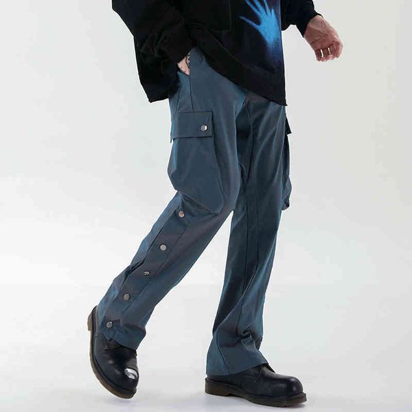 side button pockets cargo pants men and women drawstring hip hop baggy flare pants streetwear casual trousers, Black
side button pockets cargo pants men and women drawstring hip hop baggy flare pants streetwear casual trousers, Black
