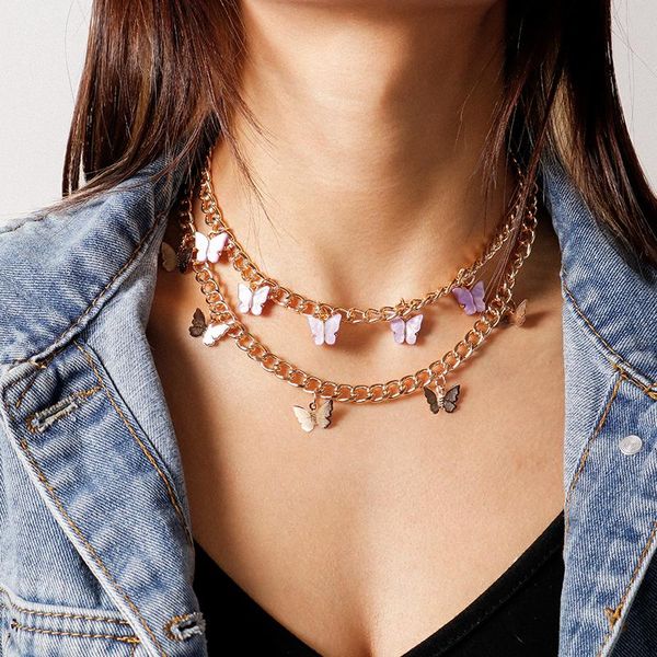 pendant necklaces punk multi layer butterfly necklace for women gold color thick choker girls party gift jewelry collar femme, Silver
pendant necklaces punk multi layer butterfly necklace for women gold color thick choker girls party gift jewelry collar femme, Silver