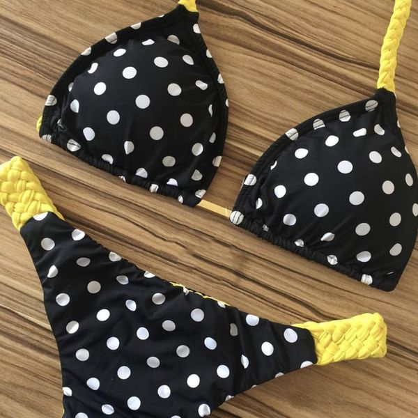 women's swimwear 2021 bikinis women swimsuit bandage halter beach wear bathing suits push up female brazilian bikini set, White;black
women's swimwear 2021 bikinis women swimsuit bandage halter beach wear bathing suits push up female brazilian bikini set, White;black
