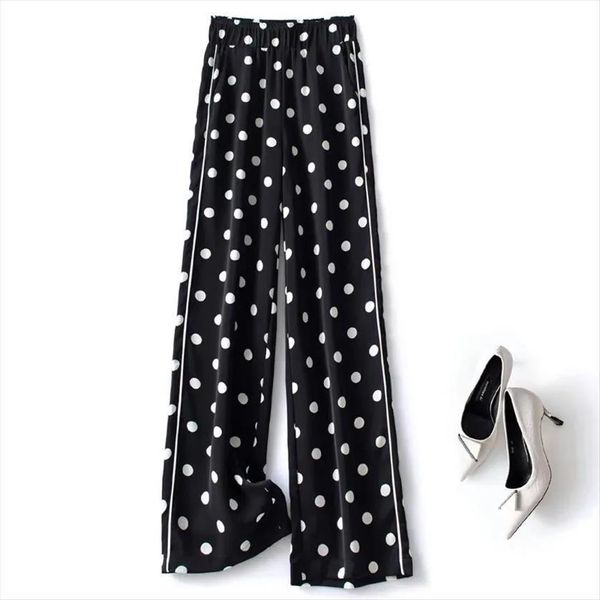 high end triacetate wide leg women pant plus size spring and summer korean fashion polka dot printing casual, Black;white
high end triacetate wide leg women pant plus size spring and summer korean fashion polka dot printing casual, Black;white