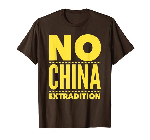 support hong kong - yellow "no china extradition" quote t-shirt, White;black 
support hong kong - yellow "no china extradition" quote t-shirt, White;black