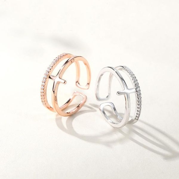 cluster rings mloveacc simple style 925 sterling silver sparkling zircons cross opening double-layer for women fashion jewelry, Golden;silver
cluster rings mloveacc simple style 925 sterling silver sparkling zircons cross opening double-layer for women fashion jewelry, Golden;silver