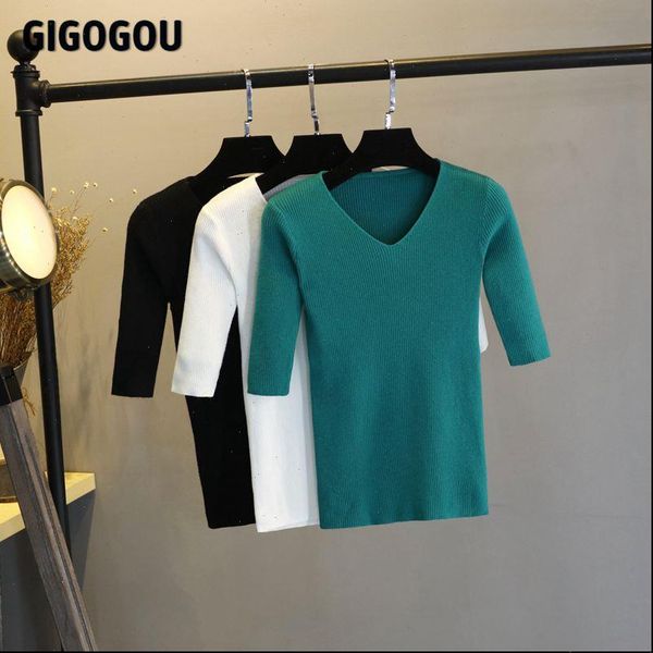 basic knitted pullover v neck womens sweaters soft jumper half sleeve crop jersey mujer invierno, White;black
basic knitted pullover v neck womens sweaters soft jumper half sleeve crop jersey mujer invierno, White;black