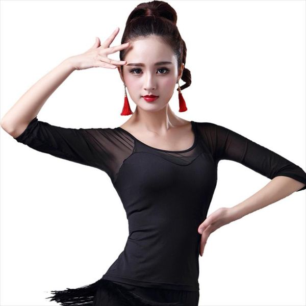 stage wear arrival autumn latin training milk fiber base shirt performance clothing mid-length sleeve printing pattern dance costumes, Black;red
stage wear arrival autumn latin training milk fiber base shirt performance clothing mid-length sleeve printing pattern dance costumes, Black;red