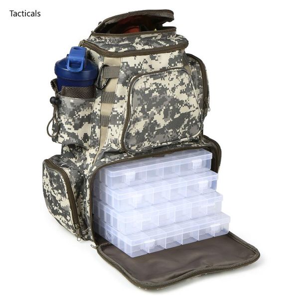 fishing accessories tackle backpack bag with 4 boxes water-resistant pack hiking camping
fishing accessories tackle backpack bag with 4 boxes water-resistant pack hiking camping