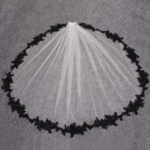 bridal veils black lace appliques white ivory tulle short wedding one layer veil with comb accessories veu de noiva
bridal veils black lace appliques white ivory tulle short wedding one layer veil with comb accessories veu de noiva