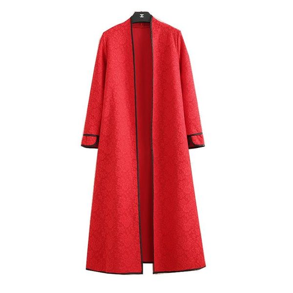 women's trench coats autumn jacket shirt spring over the knee windbreaker in long section outside cardigan wild lace, Tan;black
women's trench coats autumn jacket shirt spring over the knee windbreaker in long section outside cardigan wild lace, Tan;black
