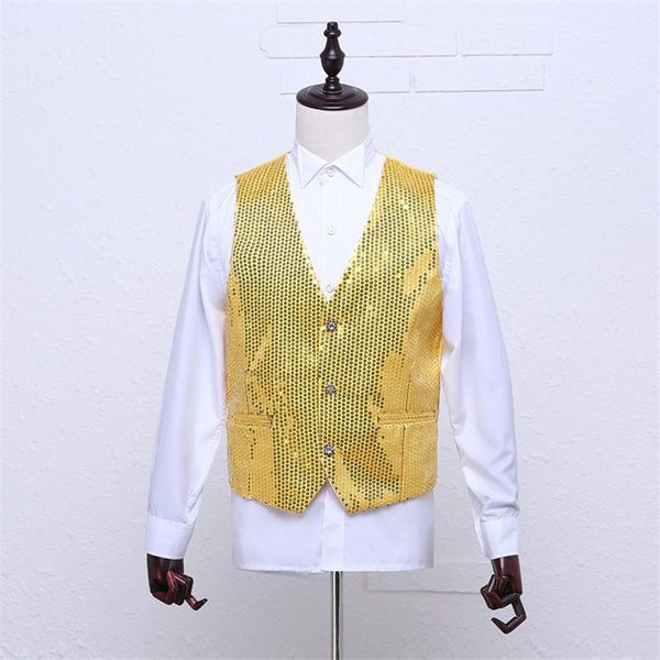 men's vests mens sequins paillette shiny suit vest men v neck party dress waistcoat wedding dj club stage singer chaleco hombre, Black;white
men's vests mens sequins paillette shiny suit vest men v neck party dress waistcoat wedding dj club stage singer chaleco hombre, Black;white