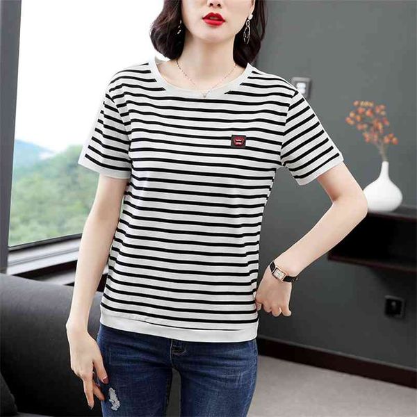 wwenn plus size 4xl summer women and tshirt womens clothing cotton striped shirt o-neck ladies slim tees feminine 210507, White
wwenn plus size 4xl summer women and tshirt womens clothing cotton striped shirt o-neck ladies slim tees feminine 210507, White